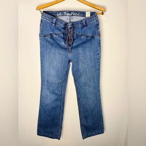 We The Free Eva Mid Rise Boot Cut Jeans with Lace-Up Front | 29